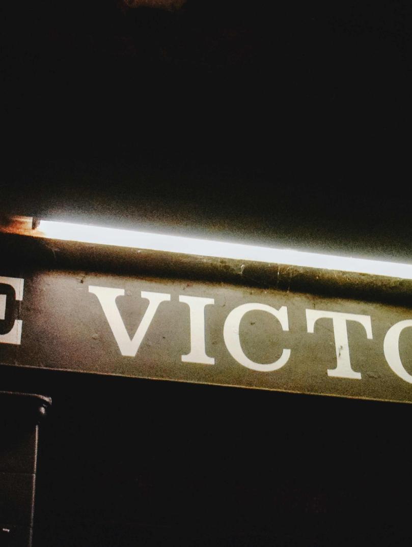 Sign showing Victoria Dalston venue from the outside